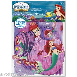   LITTLE MERMAID 48 PC FAVOR PACK ~ Disney Princess Birthday SUPPLIES