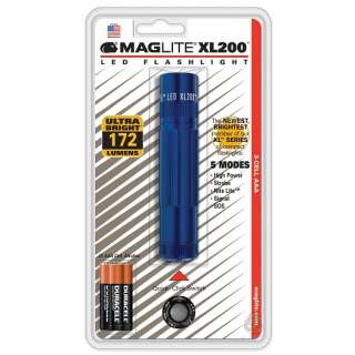 Maglite XL 200 LED High Power 172 Lumens Flashlight 5 Modes  BLUE 