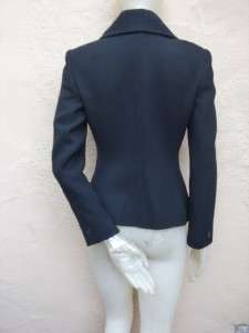   EMPORIO ARMANI GORGEOUS BLACK WOOL 1940S STYLE FITTED JACKET 40
