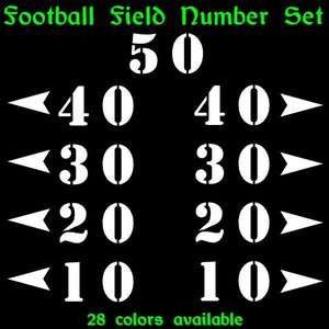 Football Field Mini Numbers Vinyl Decal Stickers Set  
