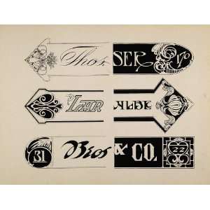  1910 Print Graphic Design Art Nouveau Templates Signs 