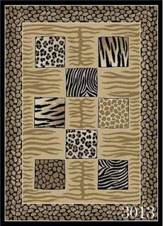 Black Modern Animal Leopard Design Area Rug BEST 4 SIZES (2X8, 4X6 