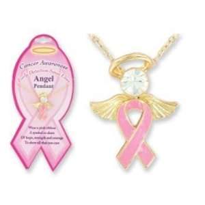  Breast Cancer Awareness Angel Pendant   Lead Safe Case 