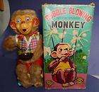 Working Vintage BUBBLE BLOWING MONKEY B/O BATTERY OPERATED TOY W/ BOX 
