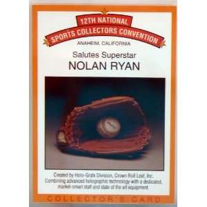  Nolan Ryan ~ 1991 Nat Sports Collectors Convention promo 