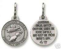 Guardian Angel Cat Medal Charm Tag  
