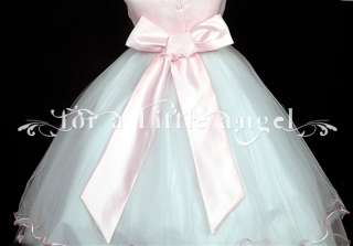 Pink Flower Girl Party Rose Christening Dress a 2 4 6 8  