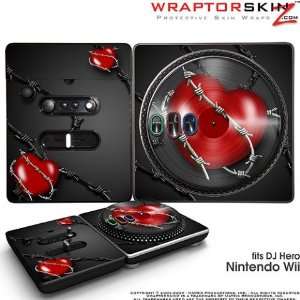  DJ Hero Skin Barbwire Heart Red fits Nintendo Wii DJ Heros (DJ HERO 
