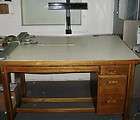 Antique Hamilton Solid Oak Drafting Table with Tracmaster Drafting 