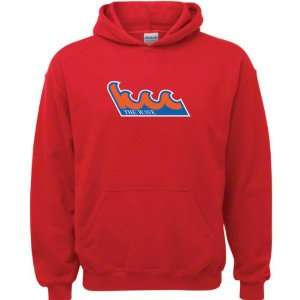  Kingsborough Community College Wave Red Youth Logo Hooded 