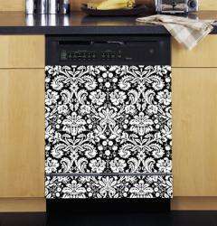Appliance Art Damask Black and White Dishwasher Cover  