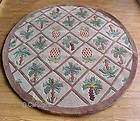 8x8 Round Area Rug Tropical Palm Tree Pineapple Design 1 inch Thick 