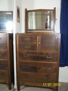 Antique Arts Crafts Mission Oak Dresser w Mirror MAKER  