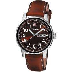 Wenger Mens Commando Day Date XL Brown Dial Watch  