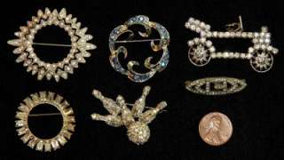 15 Pieces Vintage RHINESTONE & CRYSTAL JEWELRY Necklaces PINS Earrings 