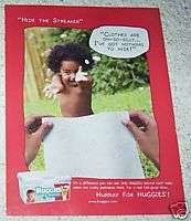 2005 ad Huggies Natural Care Baby Wipes  cute 1 PAGE AD  