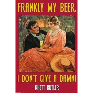   My Beer I dont give a damn 28x42 Giclee on Canvas