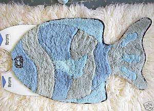 CARPET MAT FISH SHAPE FOR BATH OR OTHER BLUE/GREY LOOK  