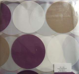 PINPOINT Shower Curtain Purple Lavndr White Tan Circles  