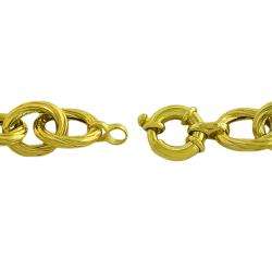 14k Yellow Gold Polished Twisted Cable Link Bracelet  