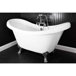   59 inch Double slipper Clawfoot Tub and Faucet Pack  