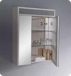 Fresca Light Oak Bathroom Medicine Cabinet w/ 3 Level Shelves 