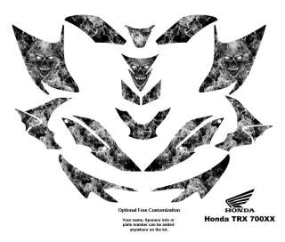 Honda TRX 700XX Graphic Decal Kit Metal Zombie Skull  