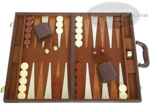 Backgammon Board Game Set   Elegant Deluxe Case 18  