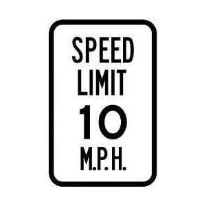 Traffic Sign, 18x12, Speed Limit 10 Mph   BRADY  