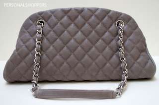   CHANEL JUST MADEMOISELLE JM TAUPE CAVIAR LEATHER BOWLER BAG  