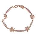La Preciosa Rose Goldplated Silver Created Pink Opal Sea Life Bracelet 