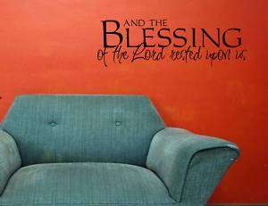 AND THE BLESSINGS OF THE LORD RESTED Vinyl wall quotes  