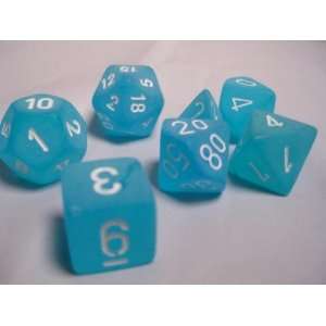  Chessex RPG Dice Sets Caribbean Blue/White Frosted 