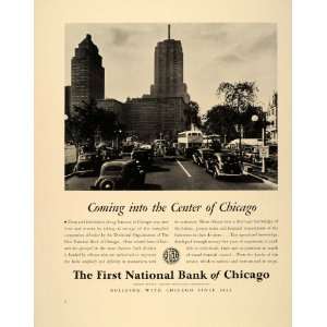  1939 Ad First National Bank of Chicago Street Traffic 