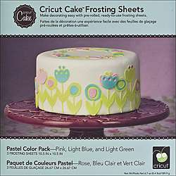 Provo Craft Cricut Cake Pastel Color Pack Frosting Sheets (Pack of 3 