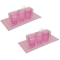 Frosted Pink Votive Trio (Set of 2)  
