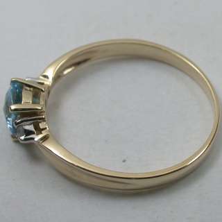 CARAT 14K SOLID YELLOW GOLD NATURAL SWISS BLUE TOPAZ SOLITAIRE DIAMOND 