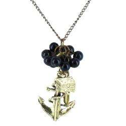 Goldtone Anchor Charm Necklace  