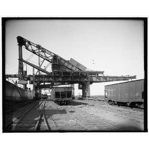  Hulett machine unloading ore,Pennsylvania Railroad dock 