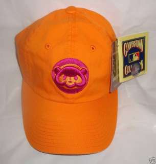 Chicago Cubs Baseball Cap Orange Hat w Cubby Bear  