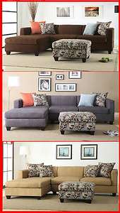 Corner Sectional Sofa Couch Sectionals in Microfiber Loveseat Chaise 