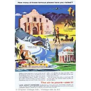   United Aircraft Corporation Places Visited Vintage Ad 