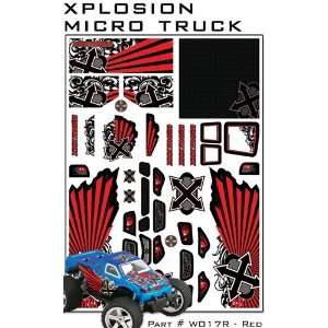  W017R Xplosion Micro Truck X Wrapz Graphics Kit Red Toys & Games