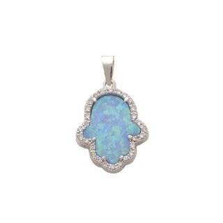  Blue Opal Hamsa Luck Hand Gold Filled Necklace Everything 