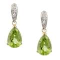 14k Yellow Gold Peridot and 1/10ct TDW Diamond Earrings Today 