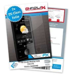  2 x atFoliX FX Clear Invisible screen protector for HTC Touch 
