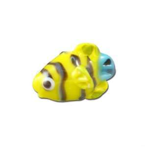  15mm Yellow Tiger Striped Fish Lampwork Beads Arts 