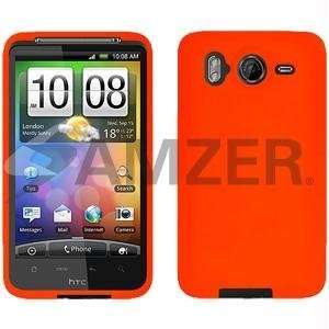  Skin Fashionable flexible Jelly Case   Orange For HTC Desire HD