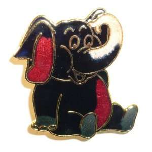  Black Cloisonne Elephant Pin Jewelry
