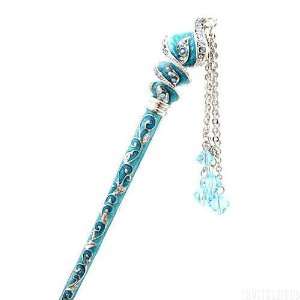 Crystalmood LUX Aqua Swirl Enamel Hair Stick with Swarovski Crystal 